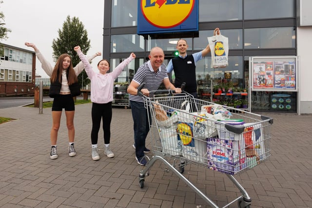 Co Armagh dad, Brian McAclinden, took on the challenge in his local Lurgan store and reaped a trolley worth £250.65. Nominated by his wife Colette, she acknowledged that Brian works around the clock, but still manages to put his family, including two girls Holly and Maisy, above everything else.