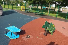 Antrim and Newtownabbey Council has expressed disappointment following an incident of vandalism at Mallusk Play Park.  Photo: Antrim and Newtownabbey Borough Council