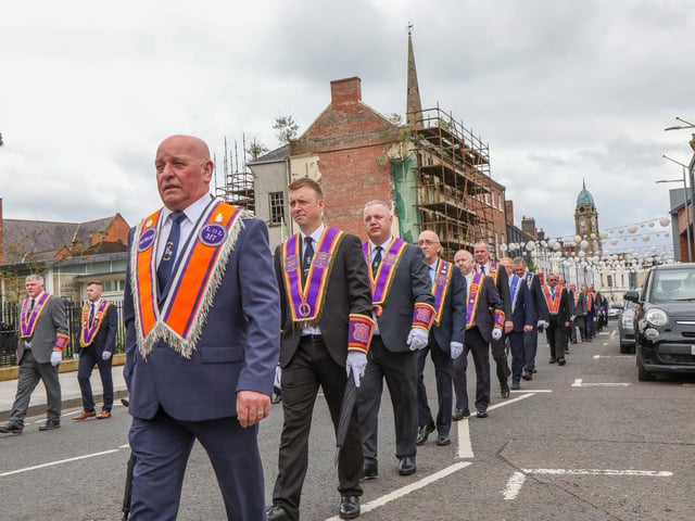 Pride of Ballymacash Flute Band led Lisburn District No 6 on Empire Sunday