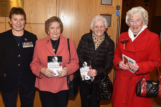 Some of the guests who attended the RBL Festival Of Remembrance in Craigavon Civic Centre included from left: Carole Johnston, Margaret Nelson, Kathleen Burns and Martha Keith. PT44-202.