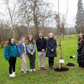 To mark the tenth anniversary of Care Day, Armagh City, Banbridge and Craigavon Borough Council held a special tree planting ceremony at the Palace Demesne, Armagh recently. Pictured at the event was Lord Mayor of Armagh City, Banbridge and Craigavon, Councillor Sarah Duffy, Geraldine McGuigan and young people from VOYPIC, with Councillors Jessica Johnston and Peter Lavery.