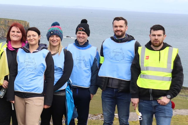 Pictured at the Royal Victoria Group patient and care support NI organised walk from Ballycastle to  Ballintoy by James McCurdy Ballycastle