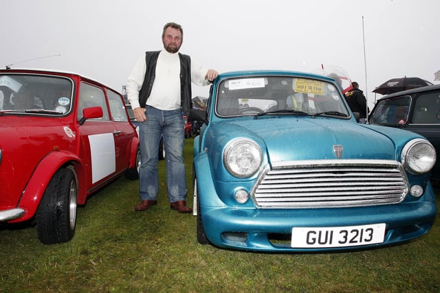 Francis Devine with his Mini during the Mini Festival in Portrush in 2009