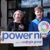 HUG's Cathy Watson with Oliver Howie from Power NI