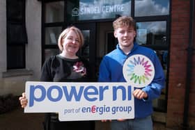 HUG's Cathy Watson with Oliver Howie from Power NI