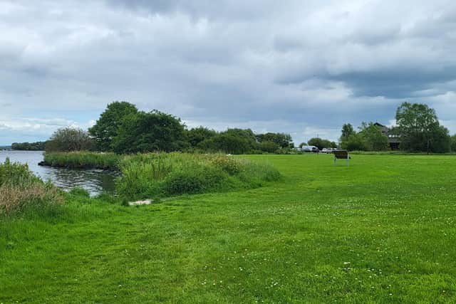 Area beside Lough Neagh Discovery Centre where disgusting and smelly sludge is slapping against the south shore at Oxford Island, a Nature Reserve owned and managed by Armagh, Banbridge and Craigavon Council.