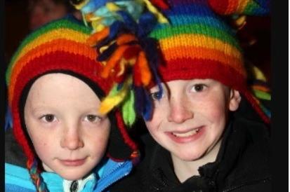 Twins Myles and Mackenzie Williams at the Ballyclare Christmas lights switch on in 2012.