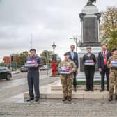 RAF, Army and Sea Cadets with Lisburn and Castlereagh City Council Chief Executive David Burns and Mayor Councillor Scott Carson. Pic by Norman Briggs, rnbphtographyni