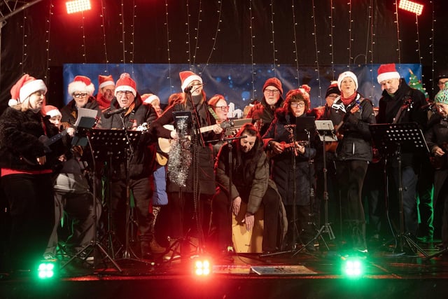 Crowds flocked to Lisburn for the annual Christmas lights switch-on