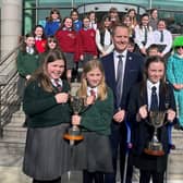Councillor Caleb McCready, Environment and Sustainability Committee Chair is pictured with school