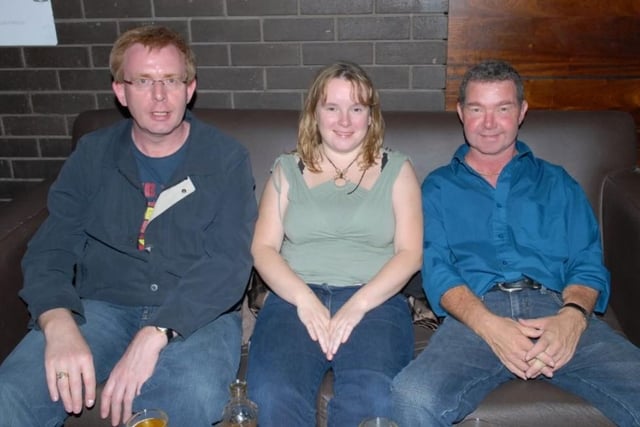 Robert Cousins, Lorna Young and Stephen Quaite listening to the blues at the Kiln in 2007. Photo by: Peter Rippon