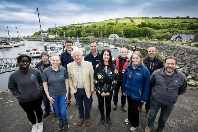 Ulster Wildlife staff, volunteers and trustees were joined by partners and funders at the launch of the new native oyster nursery, including Mid-East Antrim Borough Council, which manages the marina, and representatives from DAERA and Wilson Resources who are supporting the restoration initiative.
