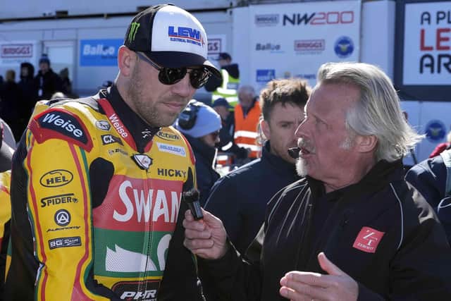 Charley Boorman interviews Peter Hickman on the grid at the 2026 North West 200