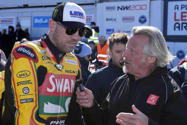 Charley Boorman interviews Peter Hickman on the grid at the 2026 North West 200