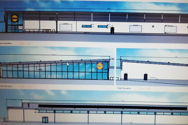 A view of the proposed new Lidl store in Carrickfergus. Picture: Clarman Architects.