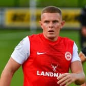 Levi Ives scored twice for Larne. (Andrew McCarroll/Pacemaker Press).