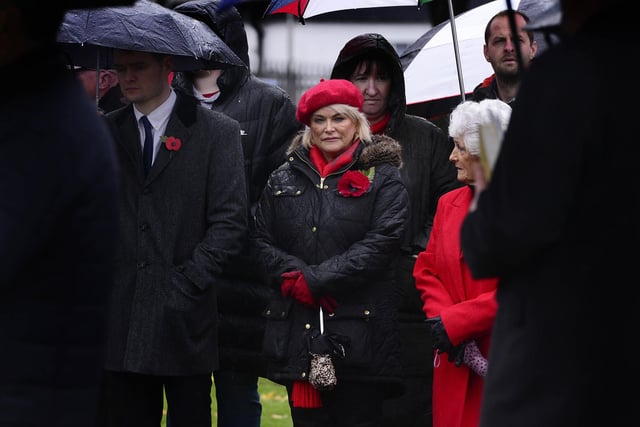 Residents wore poppies to the memorial event in Ballyclare.