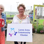 Annette White, Larne Community Development Project, with the Mayor, Ald Gerardine Mulvenna.
