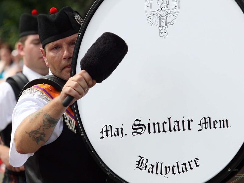 The drums of Major Sinclair Memorial Pipe Band from Ballyclare. NT29-064FP