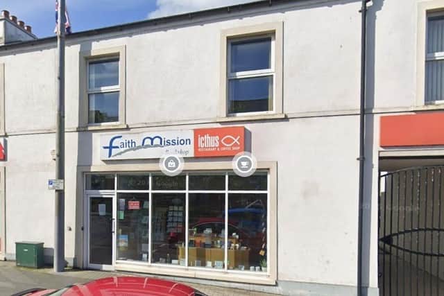 The former Faith Mission Bookshop at 21 High Street, Lurgan, is going to be turned into a seating area for 'The Mill' café at the back. Credit: Google