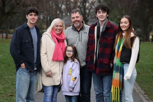 Rev David Turtle is pictured with his son Stephen, wife Pamela, daughter Ellie, son Sam, and daughter Amy. Photo by Kelvin Boyes / Press Eye.