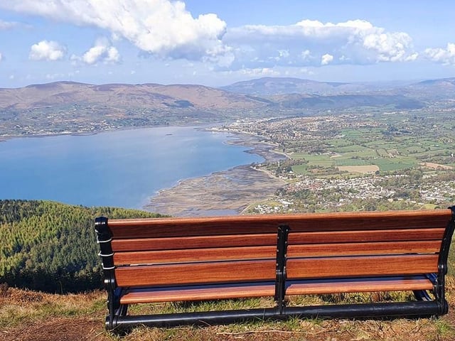 This view at Slieve Martin, Rostrevor is a favourite of Jason T Conley. Slieve Martin (485m) is part of the southern Mournes, located within Kilbroney Forest Park and surrounded by the vast Rostrevor Forest and overlooking Carlingford Lough.