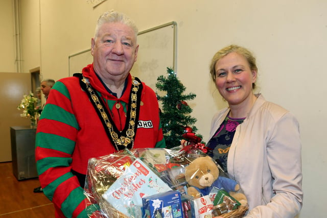Lynsey Houston, winner of the hamper, pictured at Cllr Steven Callaghan's fundraising Tea Party for his charity  RNLI, held at Second Limavady Presbyterian Church on Saturday