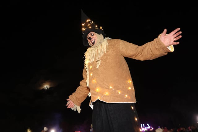 Just one of the colourful characters at Friday night's fireworks display at the university campus in Coleraine