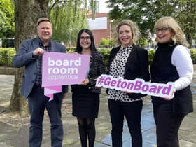 2022 Boardroom Apprentices Craig Service, Alex Deonarine, Clodagh Palmer and Gillian Orr