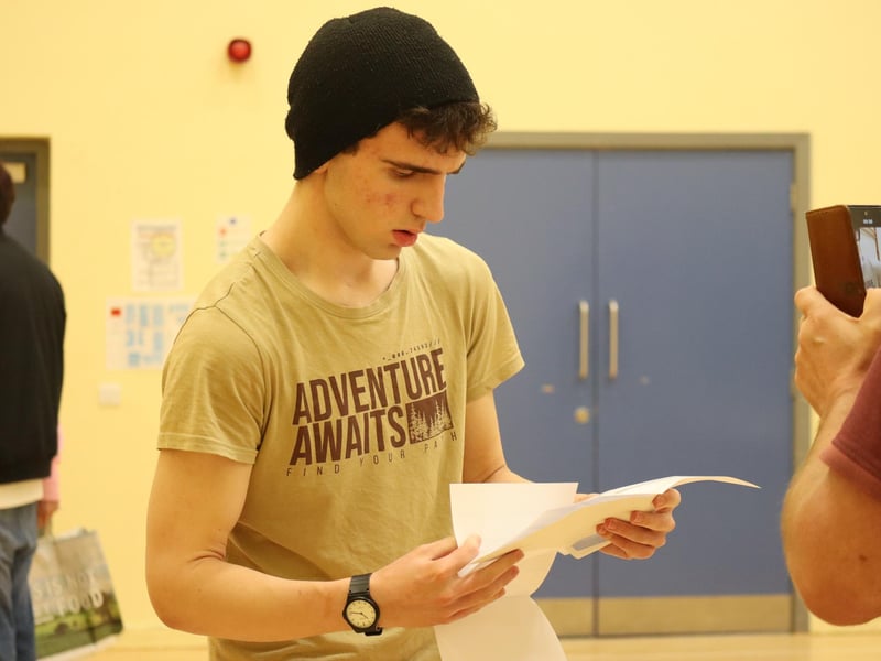 Sperrin Integrated student checks his GCSE results on Thursday.