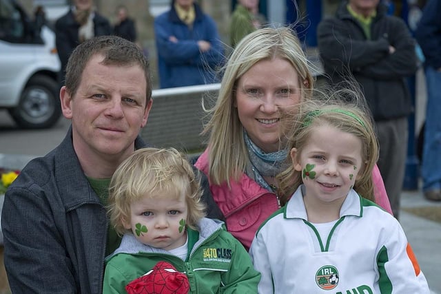 James and Dolores Donaghy with children Adam and Leah enjoying St Patrick’s Day in Coleraine in 2008