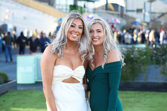 Colleen Ballantine and Emma Doyle pictured at the Metcollect Boxing Day Race meeting at Down Royal Racecourse