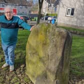 Freddie Gorman pictured at the ancient standing stone in Lisburn. Pic contributed by Freddie Gorman