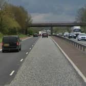 Motorists on the M1 are warned of an oil spill. Picture: Google