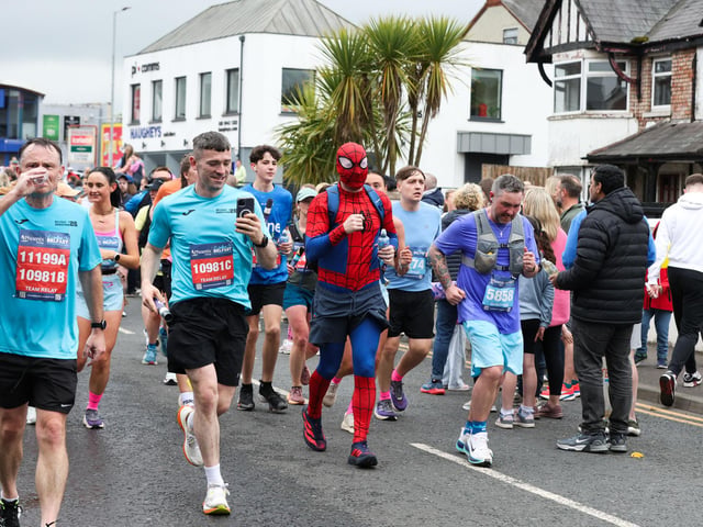 Runners make their way along the route.