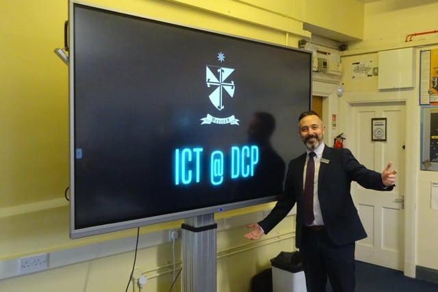 Mr McDaid welcomes prospective pupils to the ICT department in Dominican College