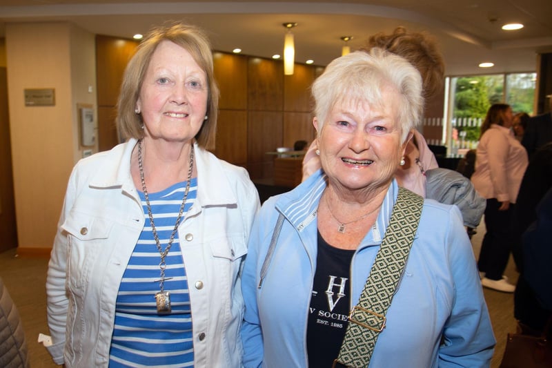 Patsy Megarrell, left, and Jean Jamison who enjoyed the Just Sing Ladies and Children's Choirs concert on Thursday evening. PT17-202.