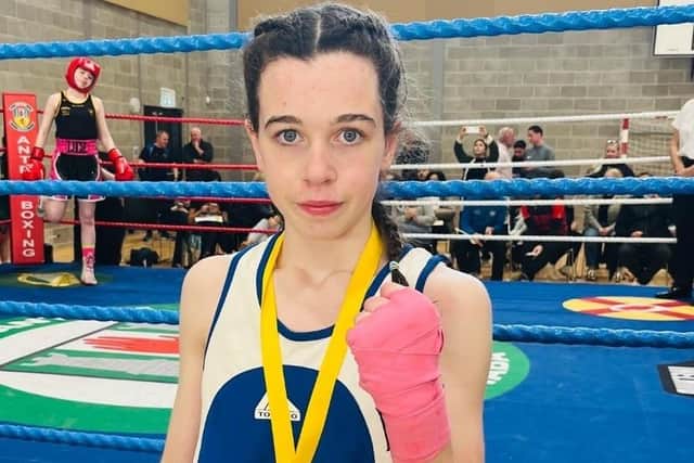 St Monica's boxer Lauren Smith won gold at the Antrim Open.