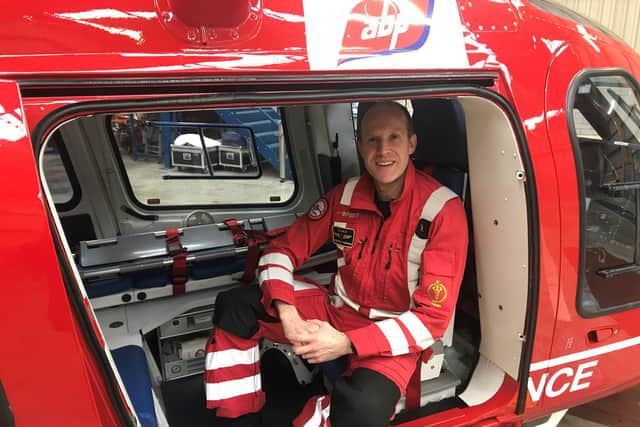 HEMS Doctor Andrew Topping from Hillsborough is running both the Belfast and London marathons in aid of Air Ambulance NI