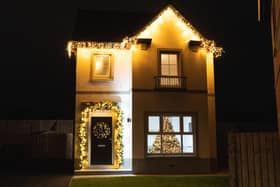 All lit up for Christmas at Drumnagoon, Craigavon - a 3 bedroom house which is a Christmas prize via Tommy French Competitions. This life-changing prize comes with £20k in cash. An alternative prize of £250k in cash is also available.