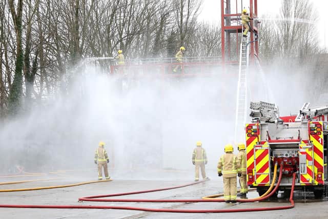 Wholetime Firefighters take part in a training exercise. Credit: Submitted