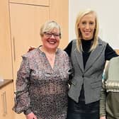 Carla Lockhart Upper Bann MP with Anne Hayes and Tanya Dickson of the Never Too Old Club in Portadown, Co Armagh.