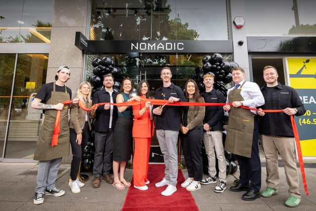 Whiterock Finance Director, Jenna Mairs pictured with the team at Nomadic Watches as they open their new premises in Belfast City Centre on Monday.