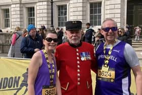Alan Platt with wife Sheena at the London Landmarks Half Marathon
