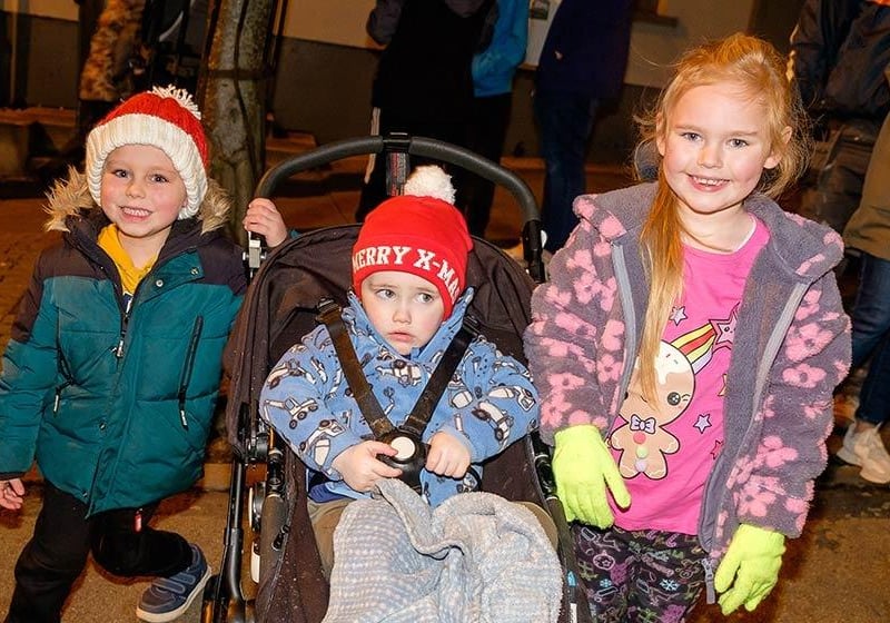 Keeping warm at the Markethill switch-on.