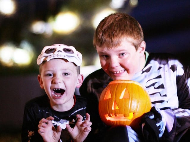 Eoin (7) and Patrick Hunt (13) are pictured at the ‘Raising Spirits’ haunted house in Ballycastle in 2010.