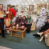 The Cast of Give My Head Peace on set during filming for their Christmas special.  Picture: BBC