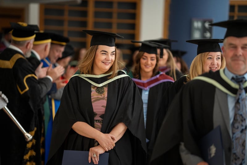 Formal procession on graduation day.