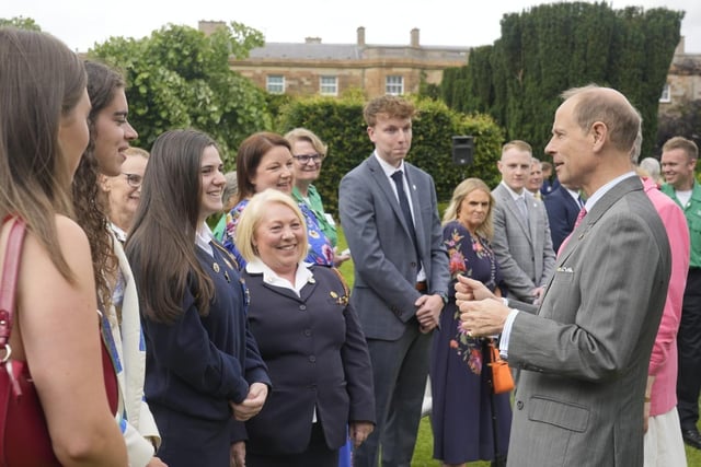 The Duke meets Gold Award holders at Hillsborough Castle.