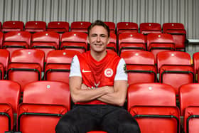 Former Celtic and Hibernian midfielder Scott Allan has joined Larne on a season-long loan. PIC: Larne FC